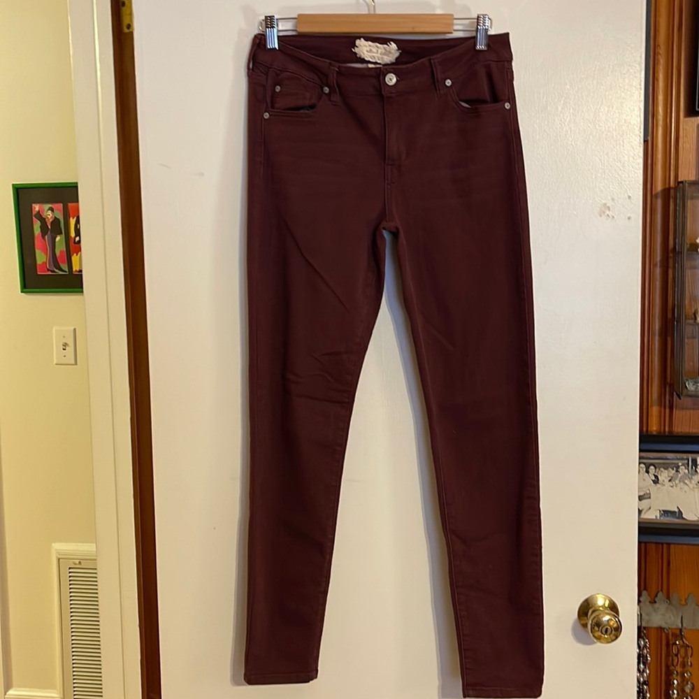 Altar’d State burgundy, high-rise skinny jeans